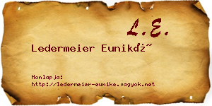 Ledermeier Euniké névjegykártya